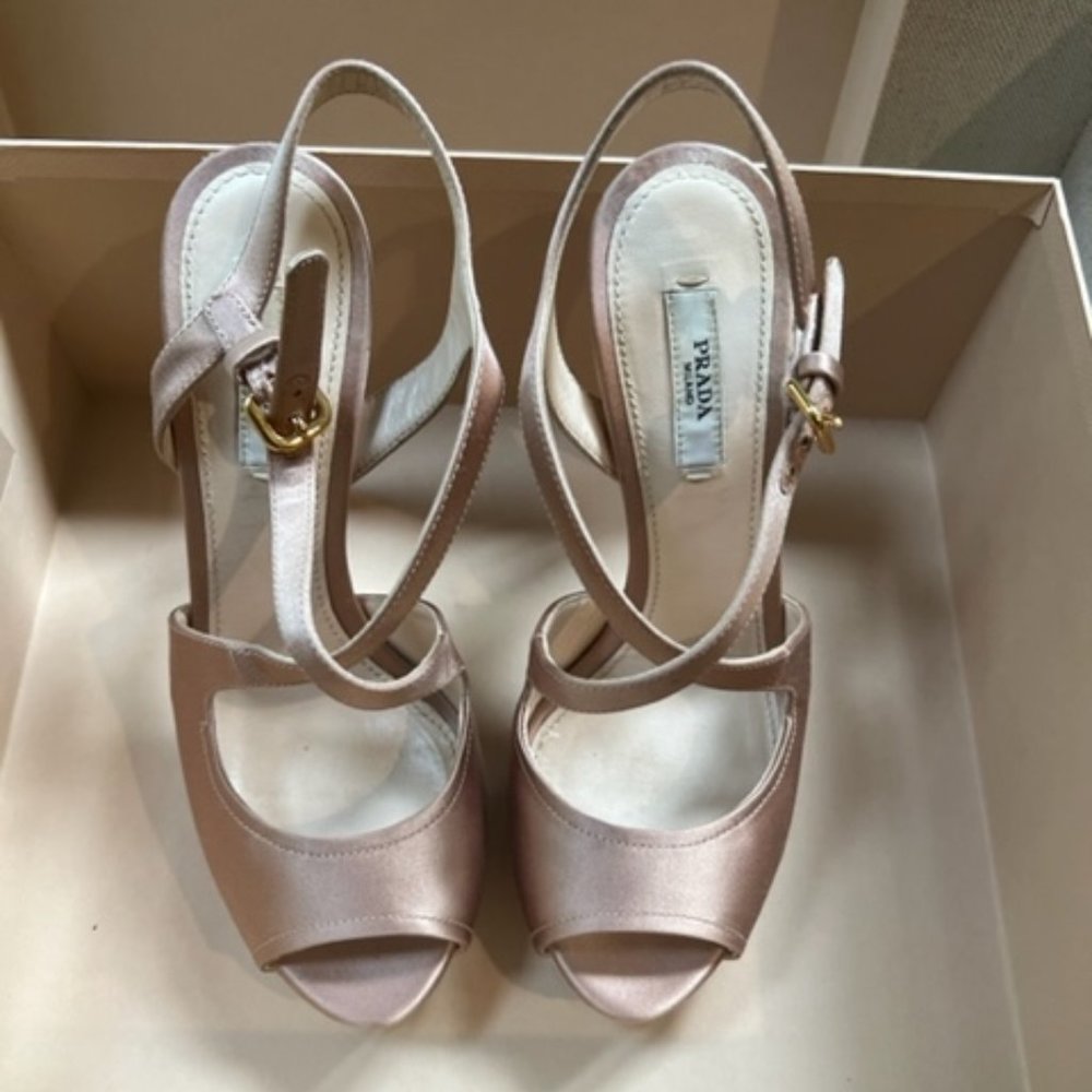 Prada silk Calzature Donna high heel strap wedding shoes